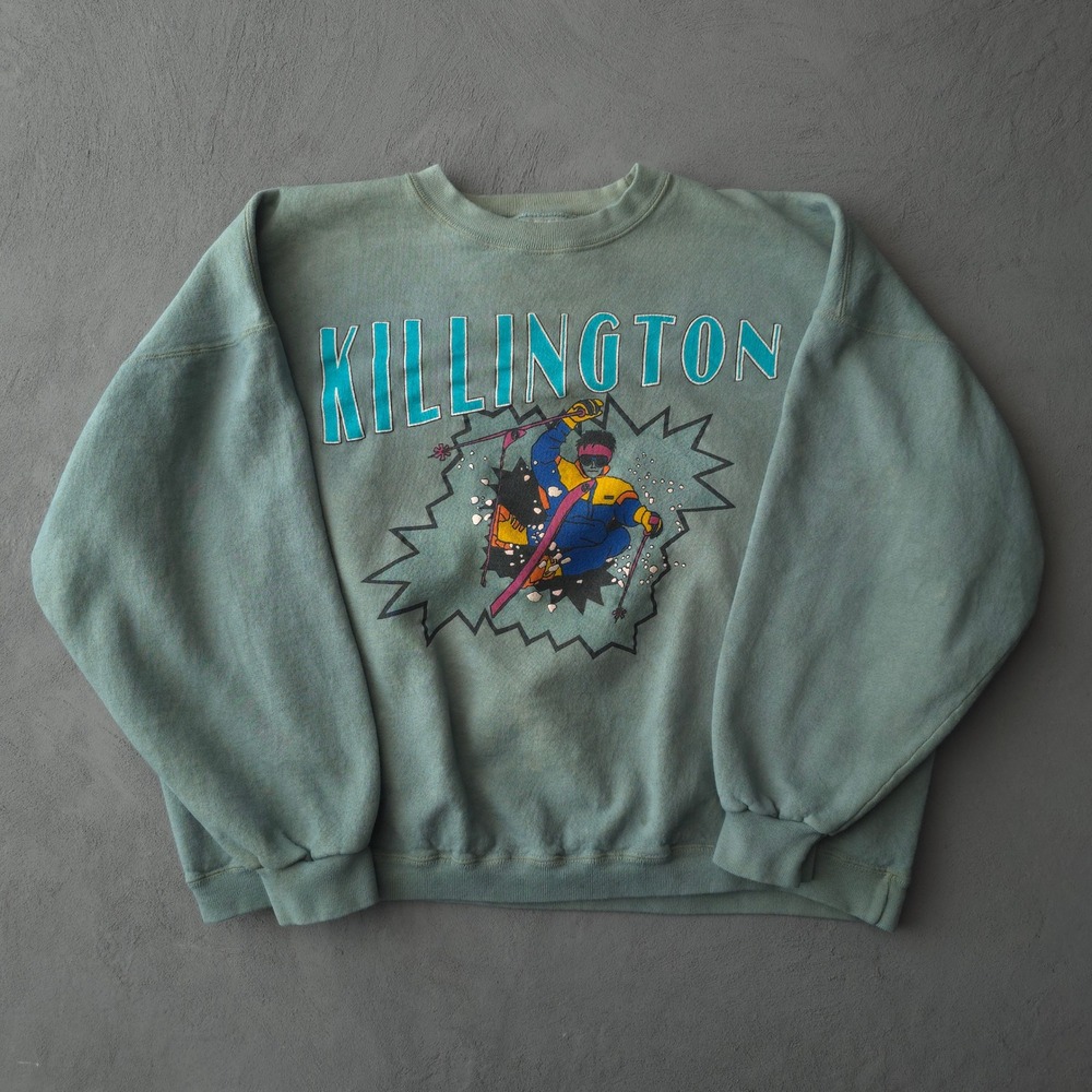 Vintage 90s Galt Sand Green Killington Skiing Sweatshirt XL Dyed